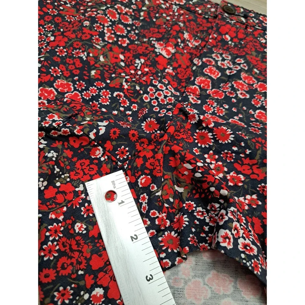 Gap Y2K Summer Short Red Mini Floral Print Cotton Shorts Womens 16R